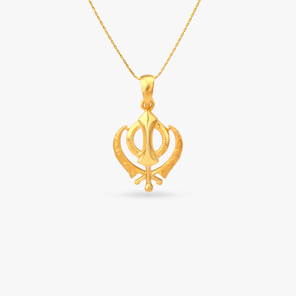 Eternal Khanda Gold Pendant for Men,,hi-res image number null