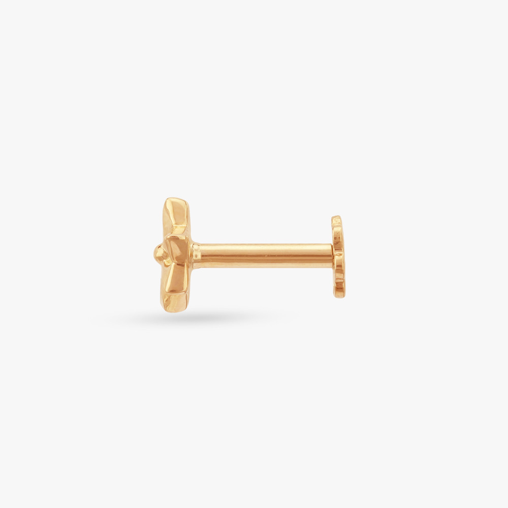 Lotus Gleam Gold Nose Pin,,hi-res image number null