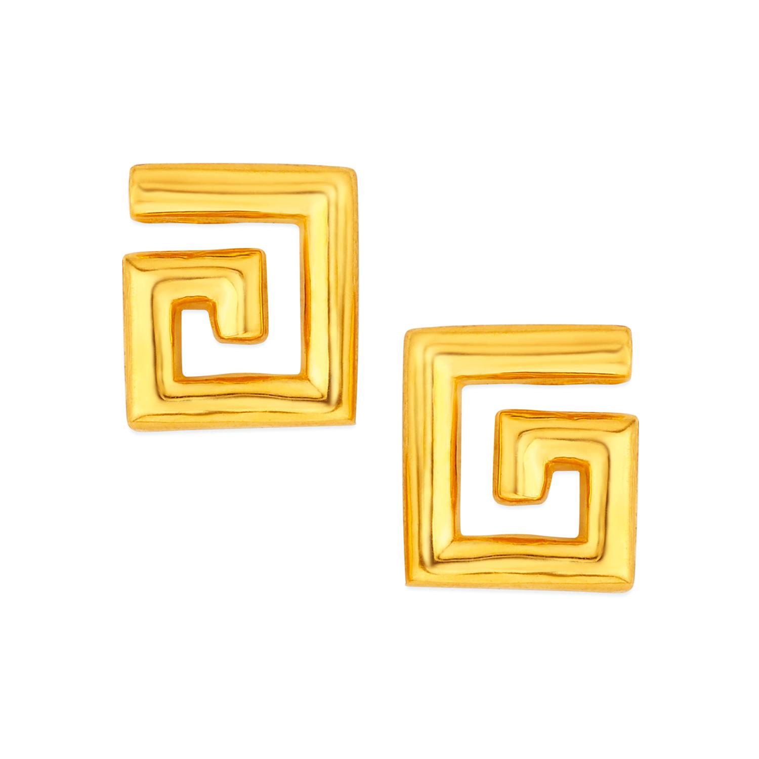 

Geometric Gold Stud Earrings