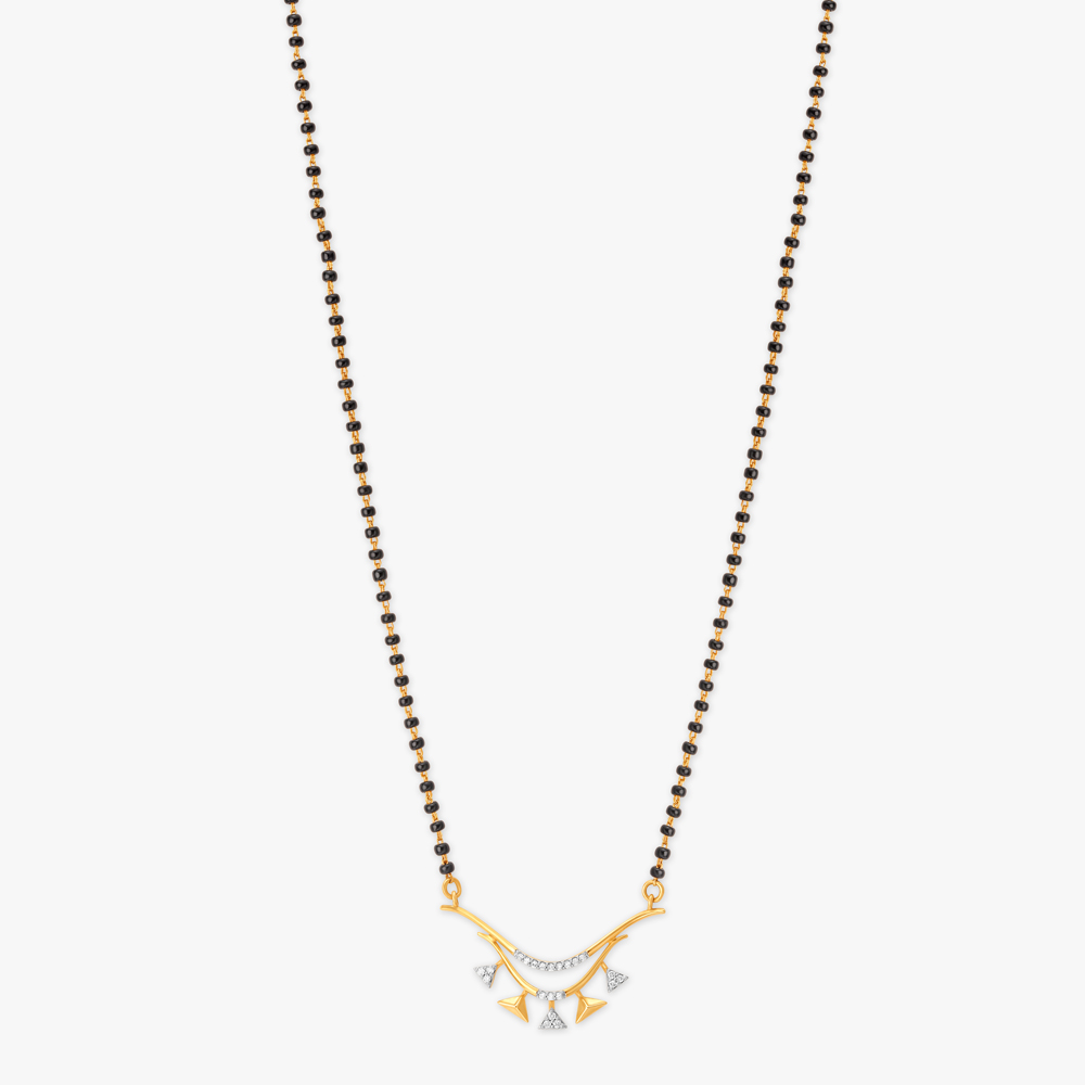 Elegant Geometric Diamond Mangalsutra,,hi-res image number null