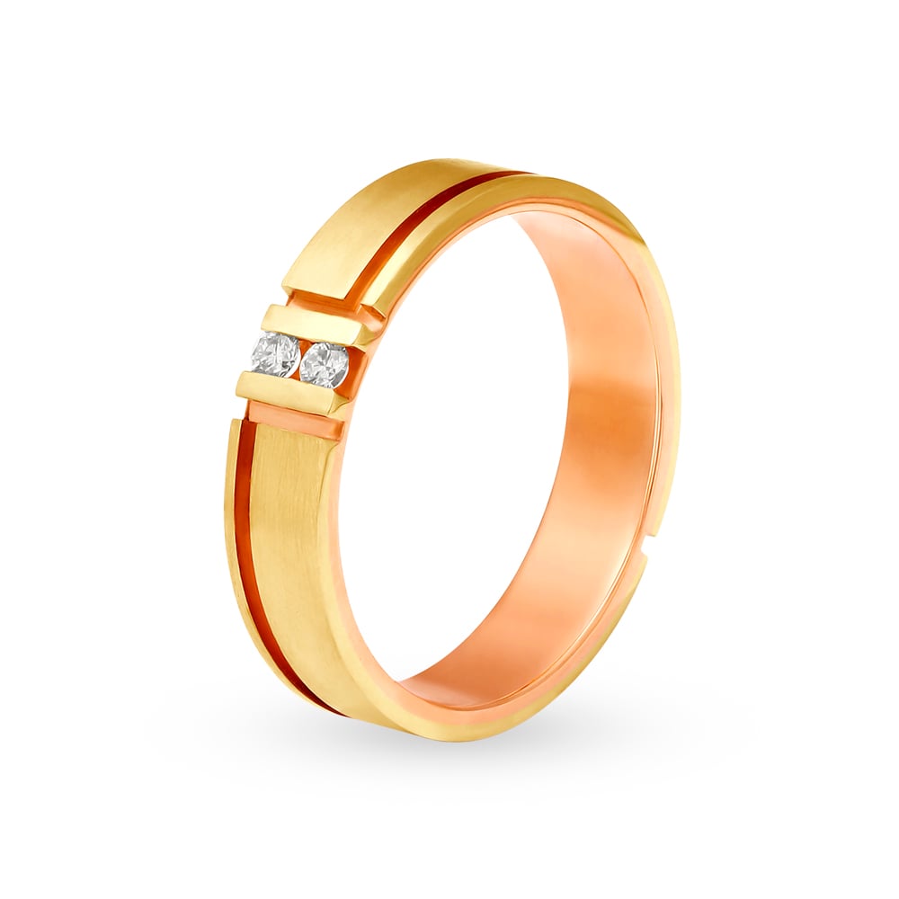 

Unique 18 Karat White And Rose Gold And Diamond Finger Ring