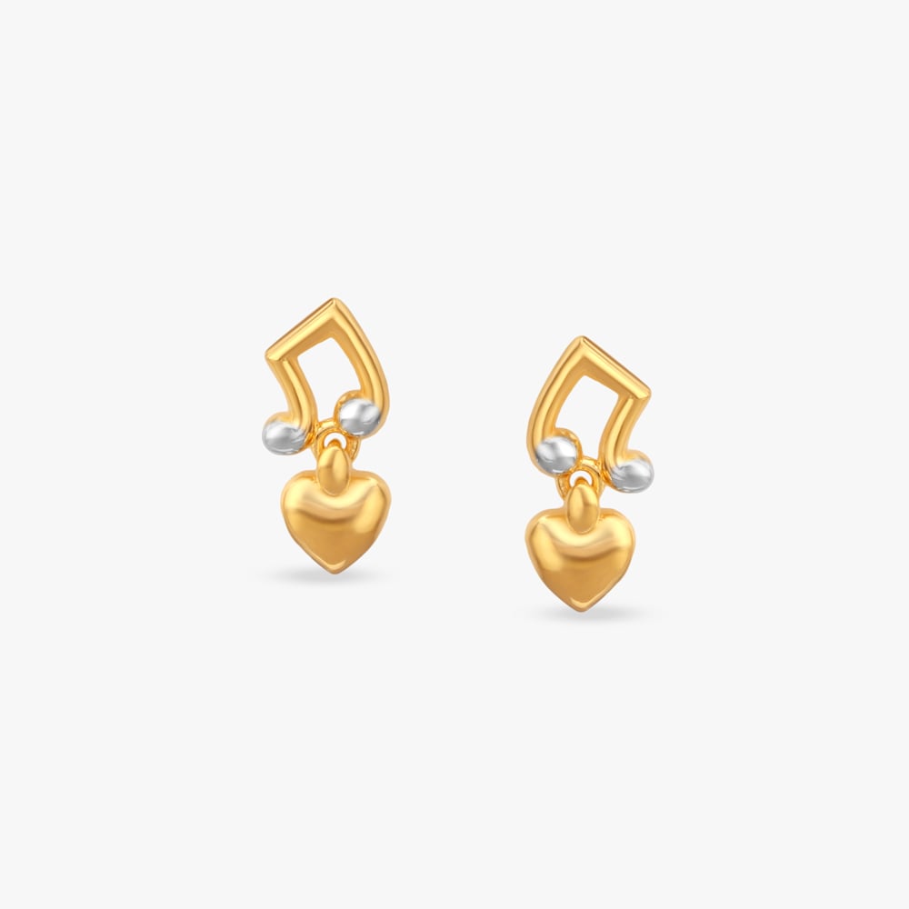 Happy Note Gold Drop Earrings for Kids,,hi-res image number null