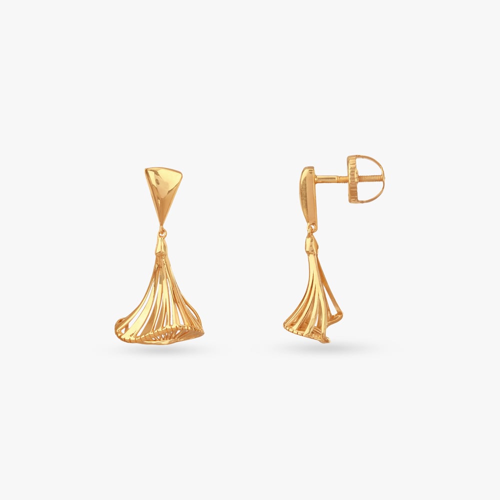 Sculpted Symphony Gold Pendant and Earrings Set,,hi-res image number null