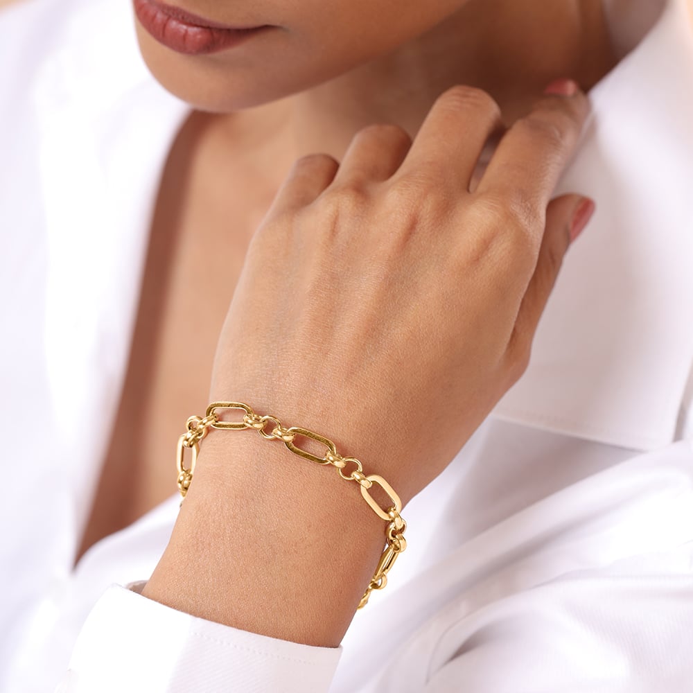 Bold Interlink 18KT Gold Bracelet,,hi-res image number null