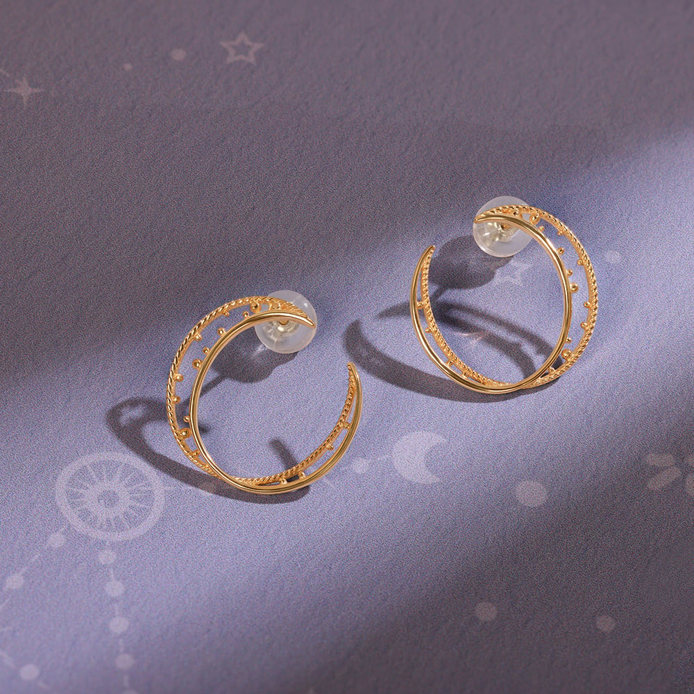 Universe Swirls 14Kt Hoop Earring,,hi-res image number null