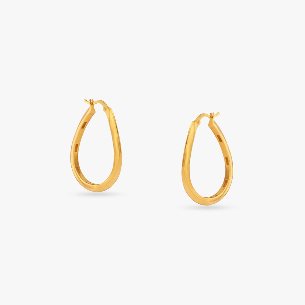 

Sleek Twist Gold Hoop Earrings