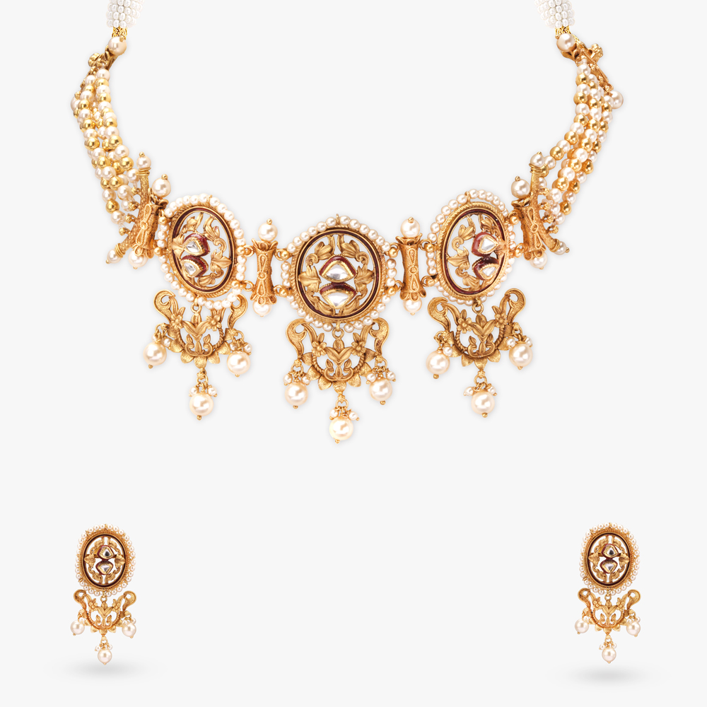 Antique Splendour Gold Necklace Set,,hi-res image number null