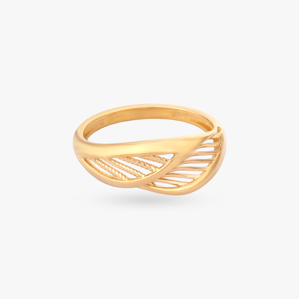 Sculpted Leaf Gold Ring,,hi-res image number null