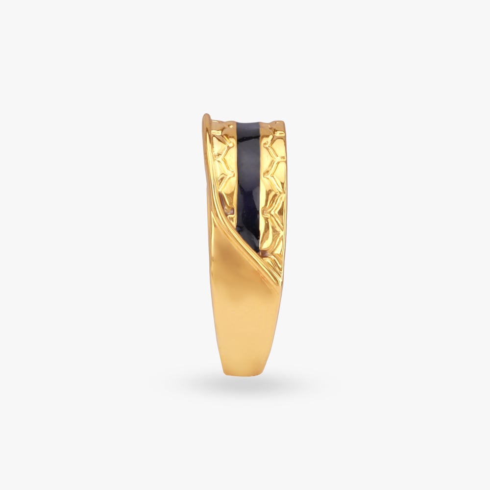 Midnight Edge Gold Ring For Men,,hi-res image number null