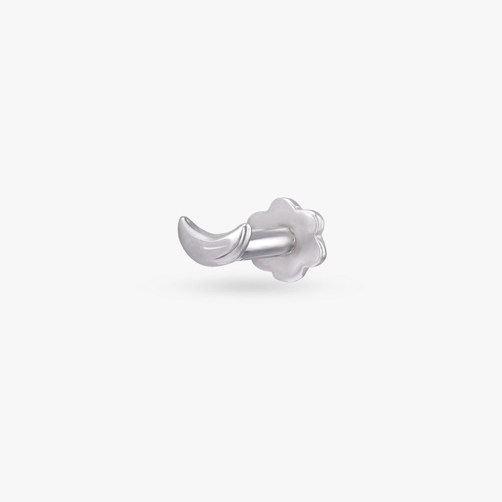 

Dreamy Crescent Platinum Nose Pin