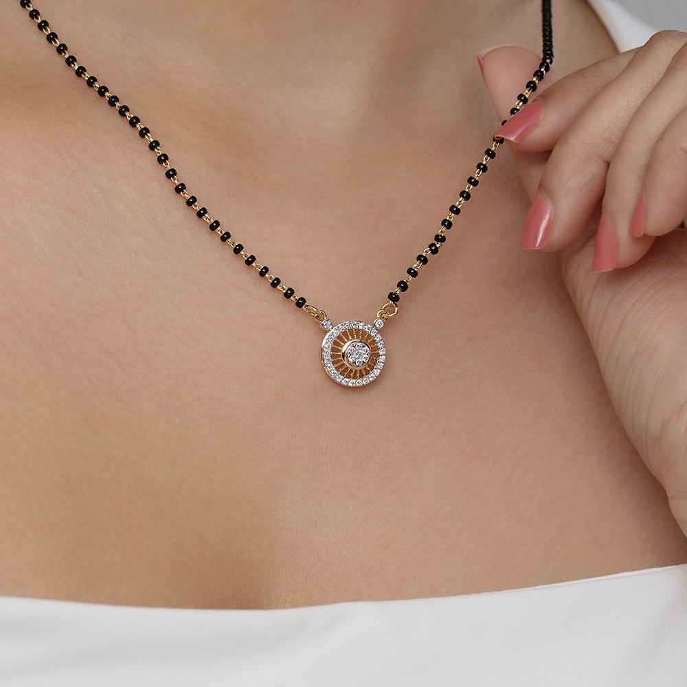 Aurora Glow Gold and Diamond Mangalsutra,,hi-res image number null