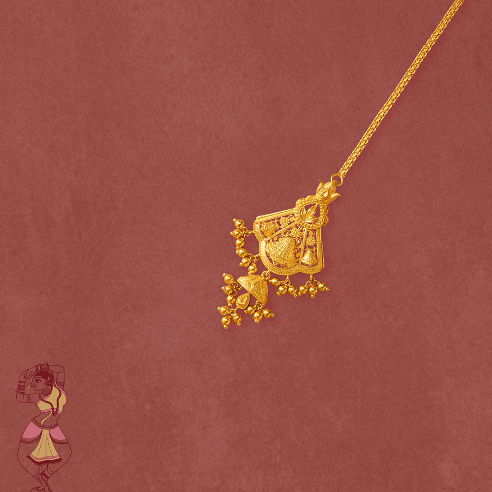 Madhubani Rasa Gold Maang Tikka,,hi-res image number null