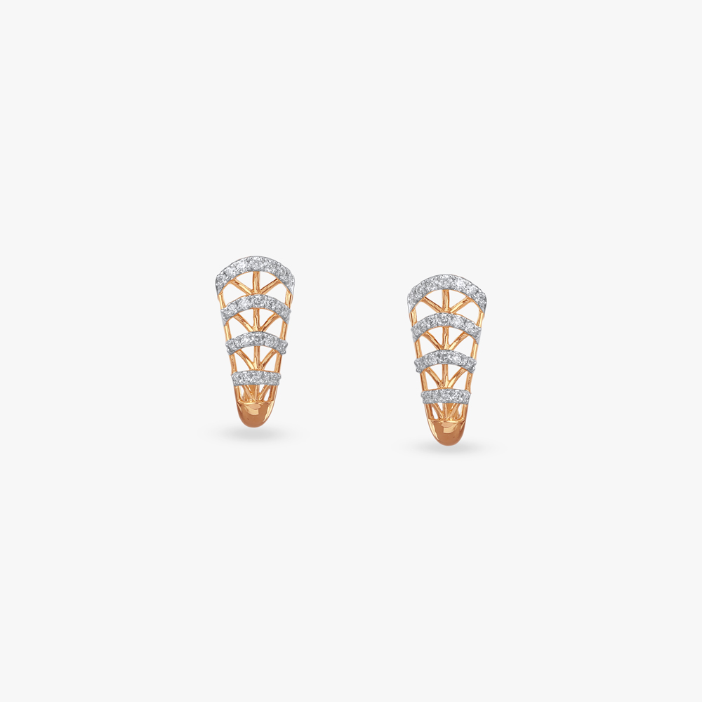 Lattice Luxe Diamond Hoop Earrings,,hi-res image number null