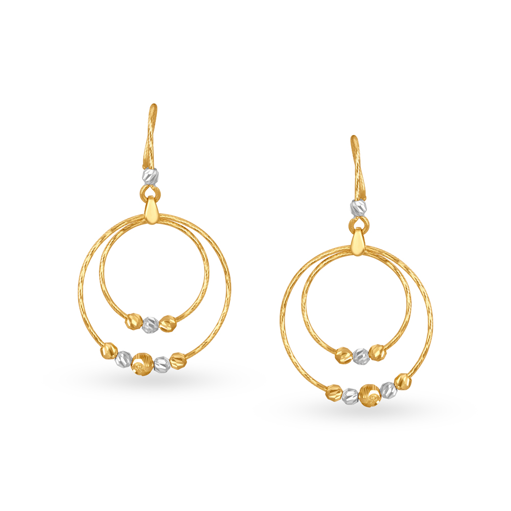 Concentric Beads Drop Earrings,,hi-res image number null