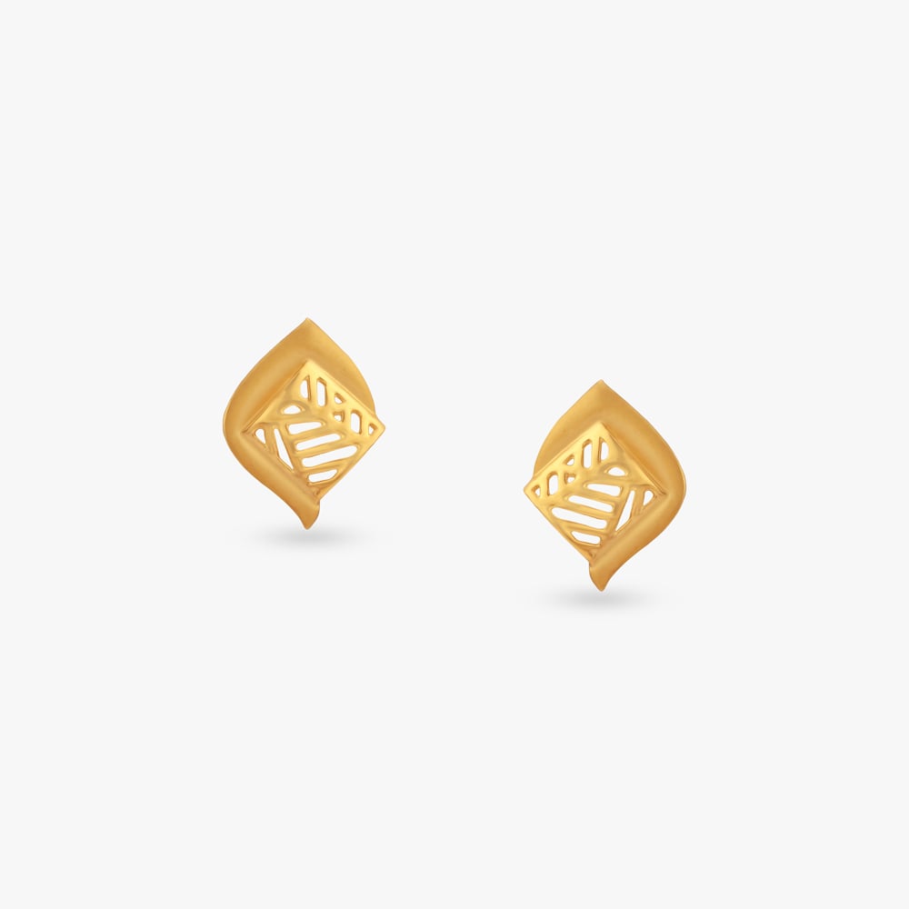 

Gleam Grid Gold Stud Earrings