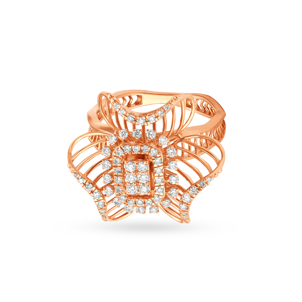 Mesmerising Floral Rose Gold Finger Ring