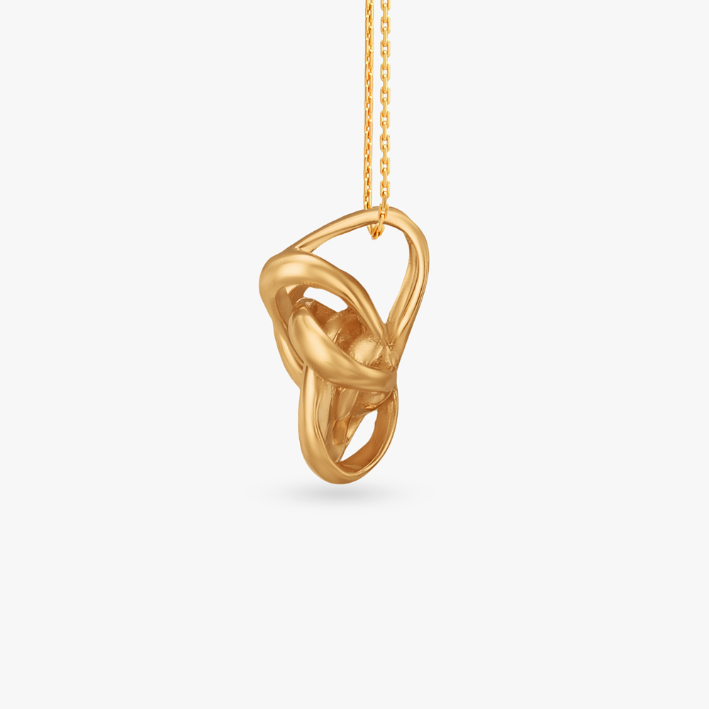 Twist Theory Gold Pendant and Earring Set,,hi-res image number null