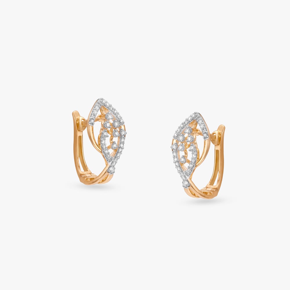 

Classy Sculpted Diamond Hoop Earrings