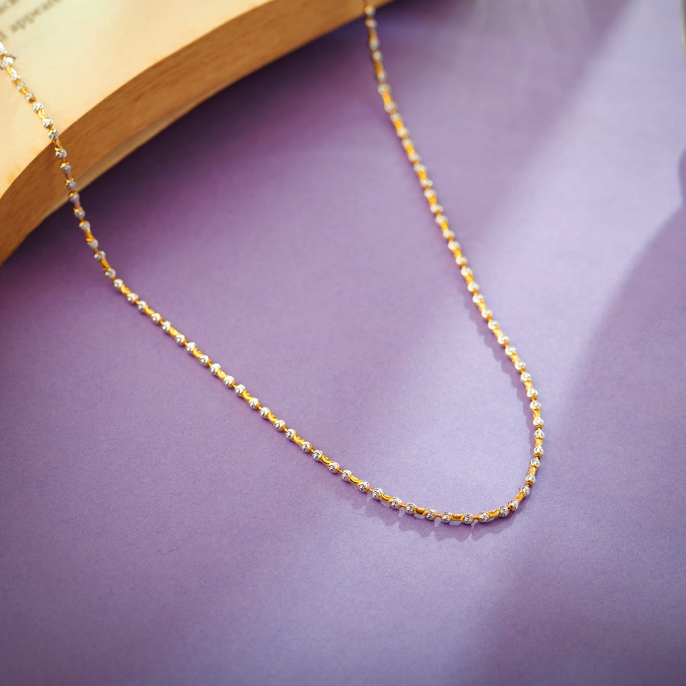 Hollow Box Chain Necklace 14K Yellow Gold 22