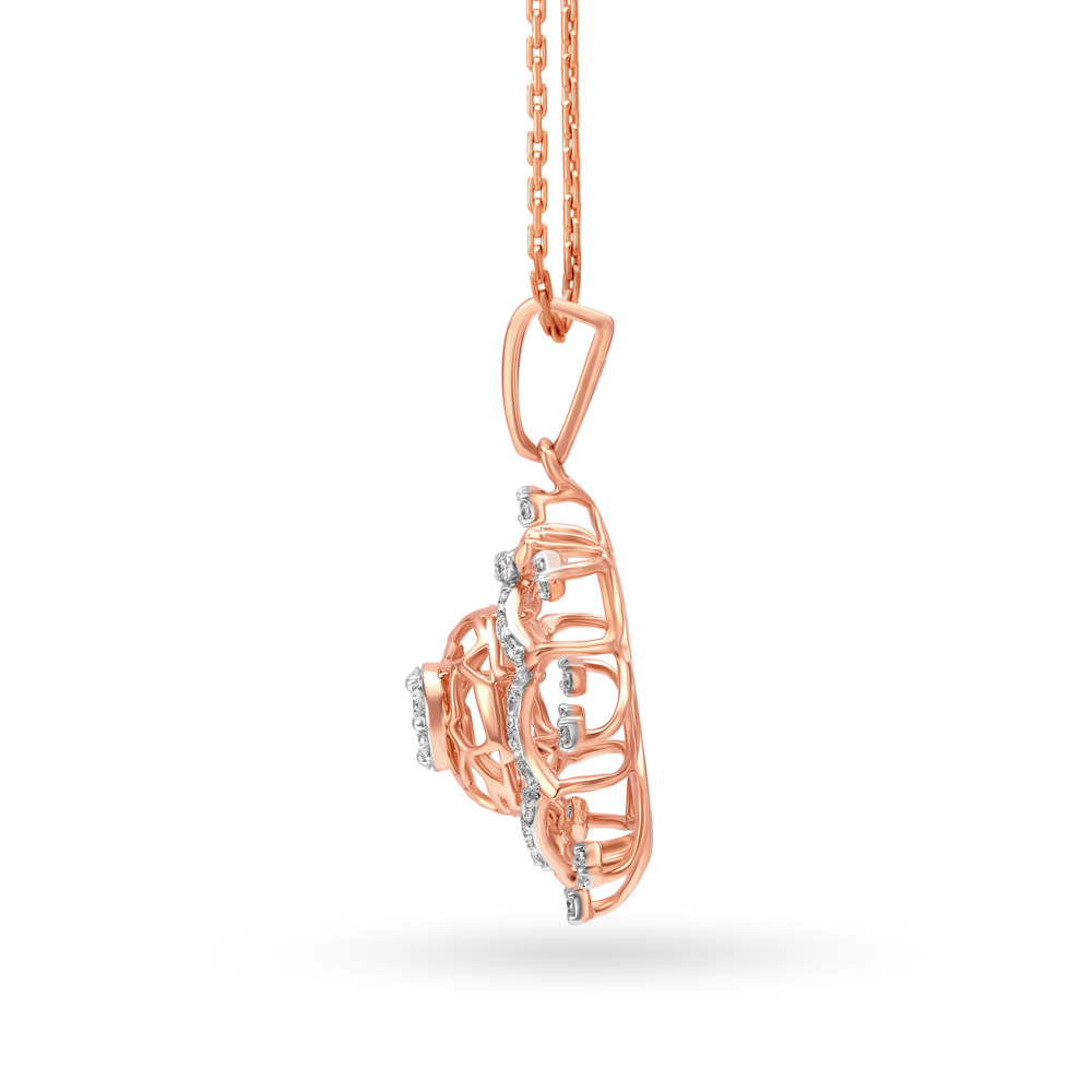 Radiant Floral Diamond Pendant,,hi-res image number null