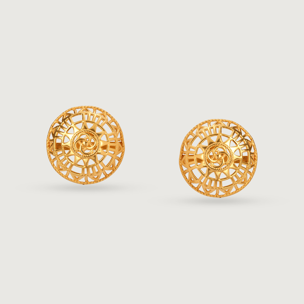 Artisanal Odyssey 22KT Gold Stud Earrings,,hi-res image number null