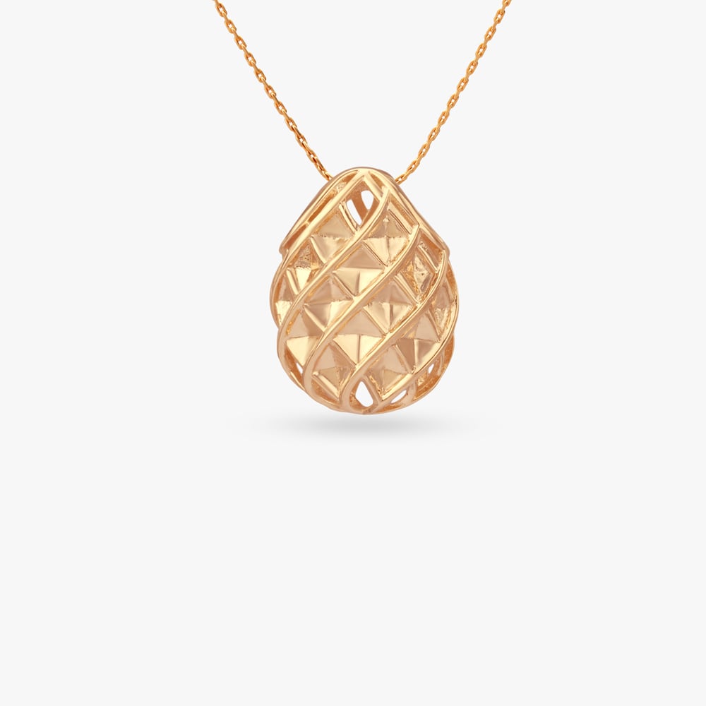 Radiant Weave Gold Pendant and Earrings Set,,hi-res image number null