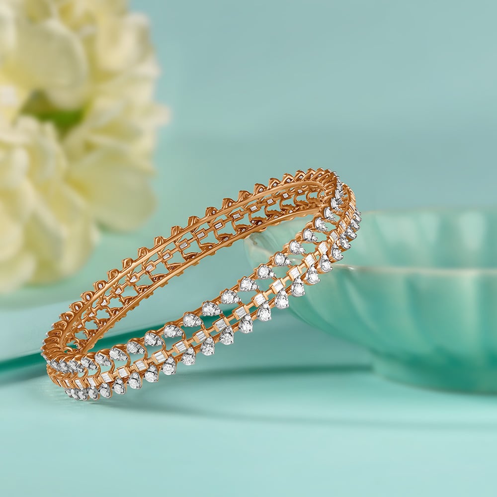 Gorgeous White Gold and Diamond Studded Bangle