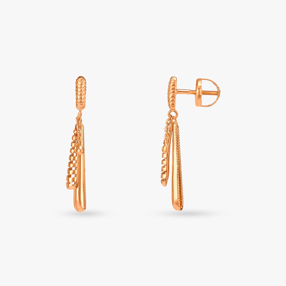 Sinuous Link Gold Drop Earrings,,hi-res image number null