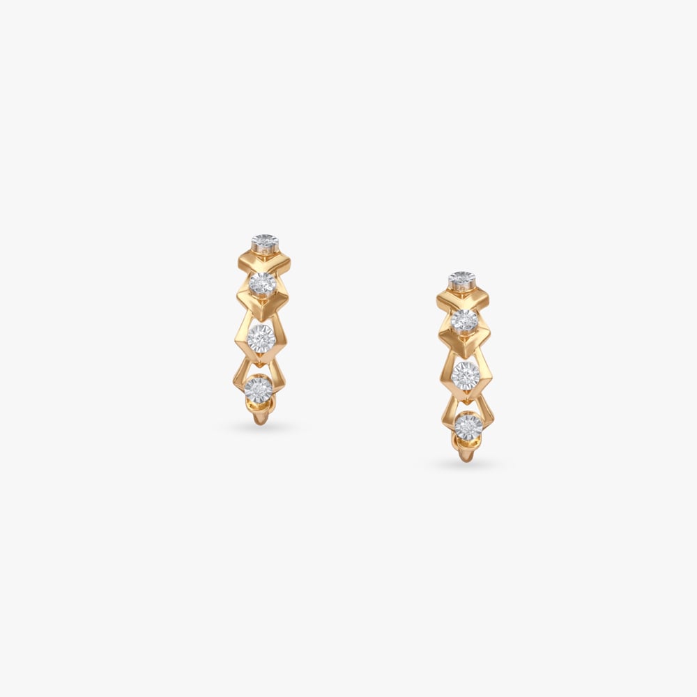 Angular Spark Diamond Hoop Earrings,,hi-res image number null