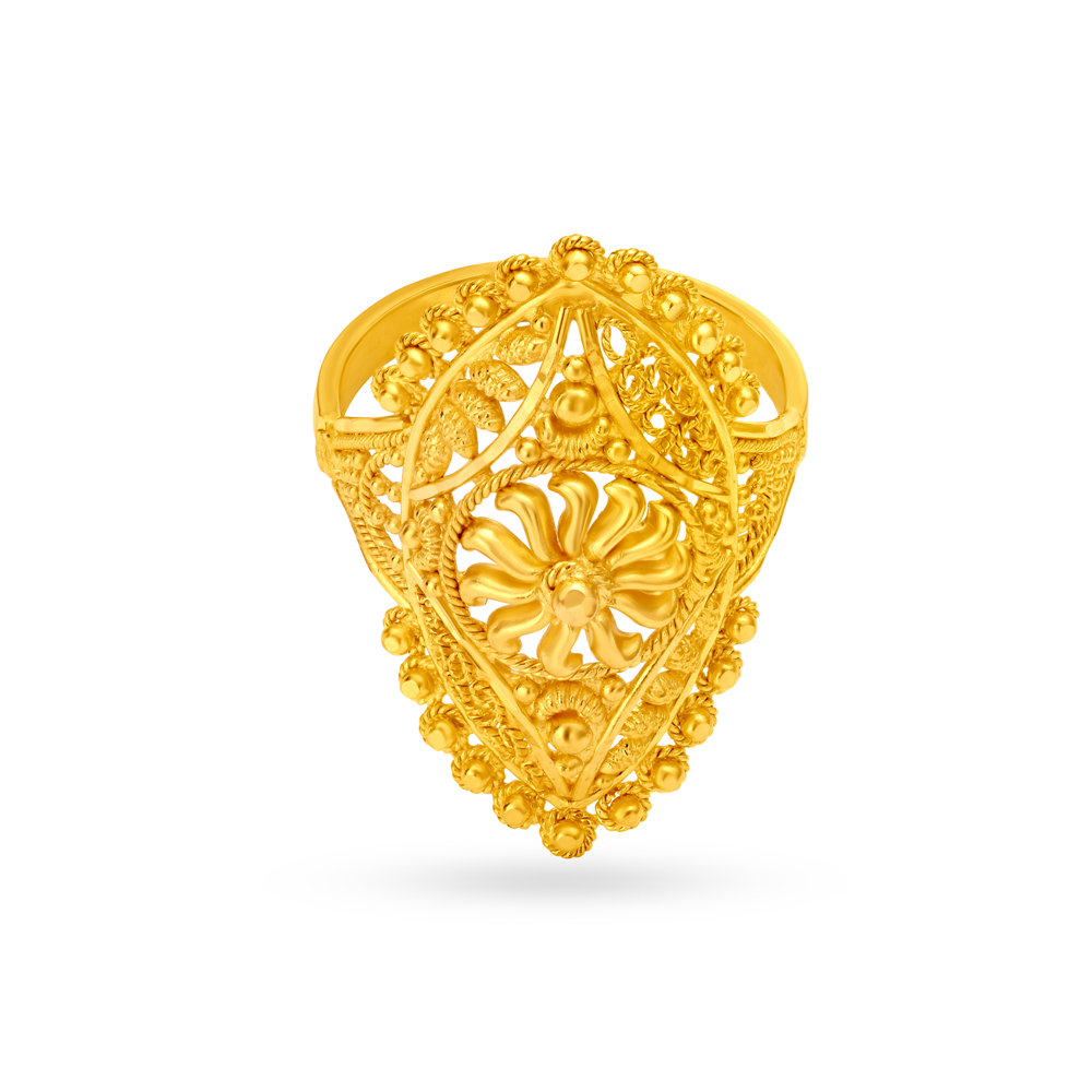Traditional Fancy Gold Finger Ring,,hi-res image number null