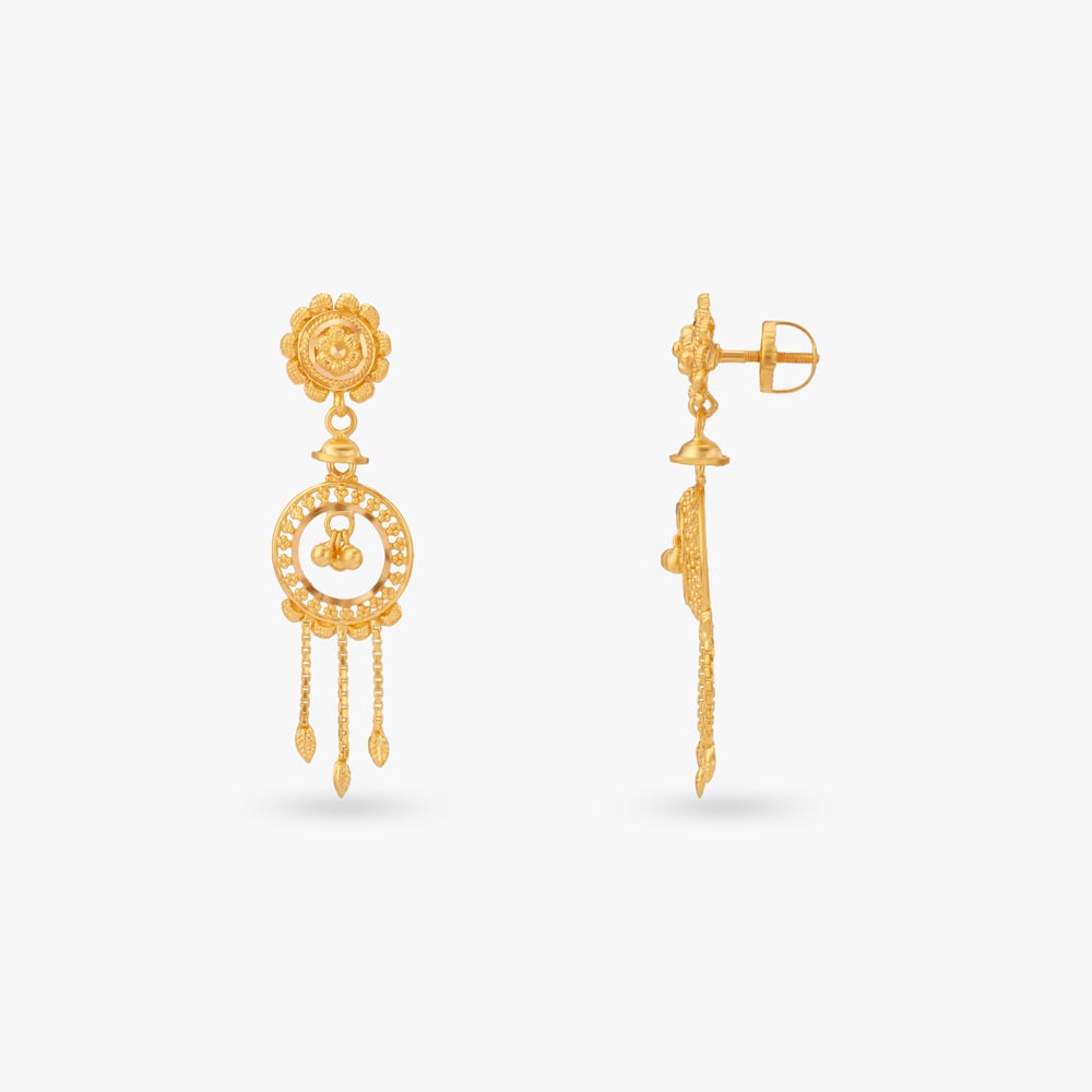 Celestial Fanfall Gold Drop Earrings,,hi-res image number null