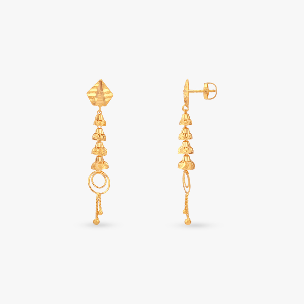 

Circle Cascade Gold Drop Earrings
