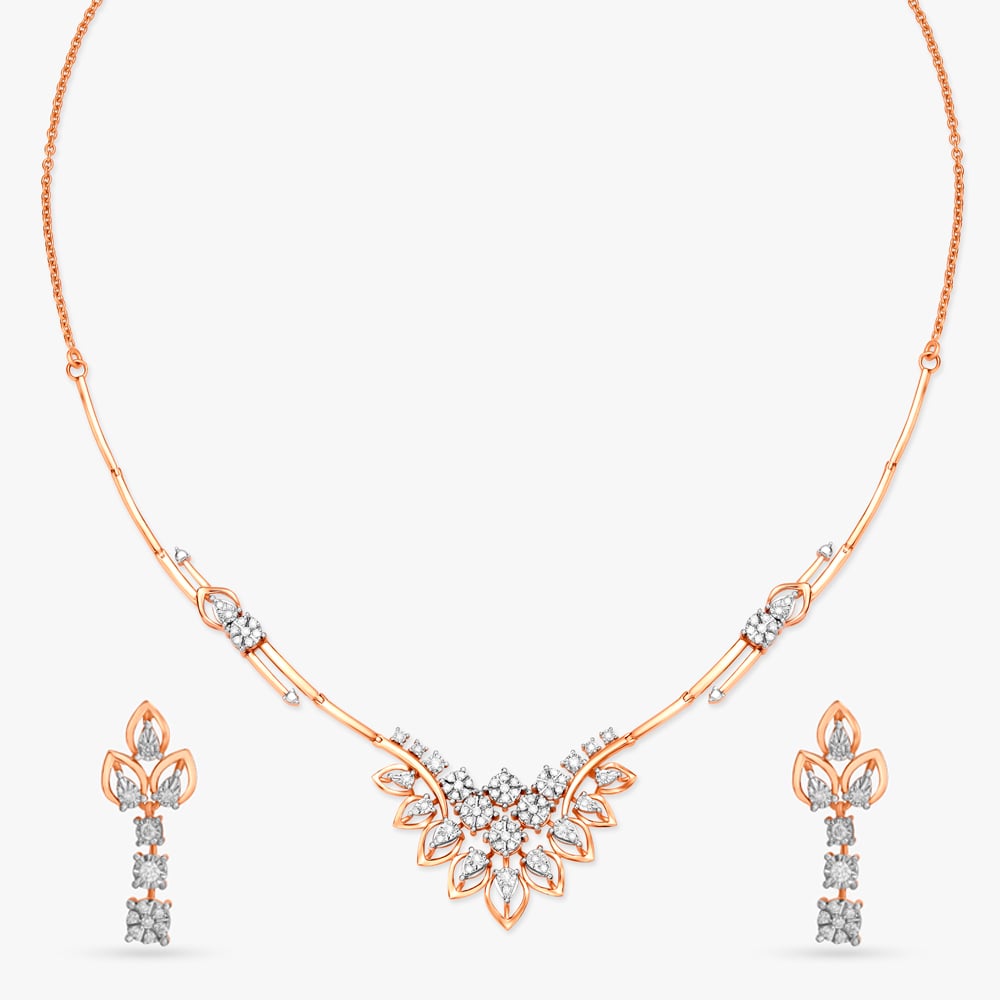 Festive Splendor Diamond Necklace Set,,hi-res image number null