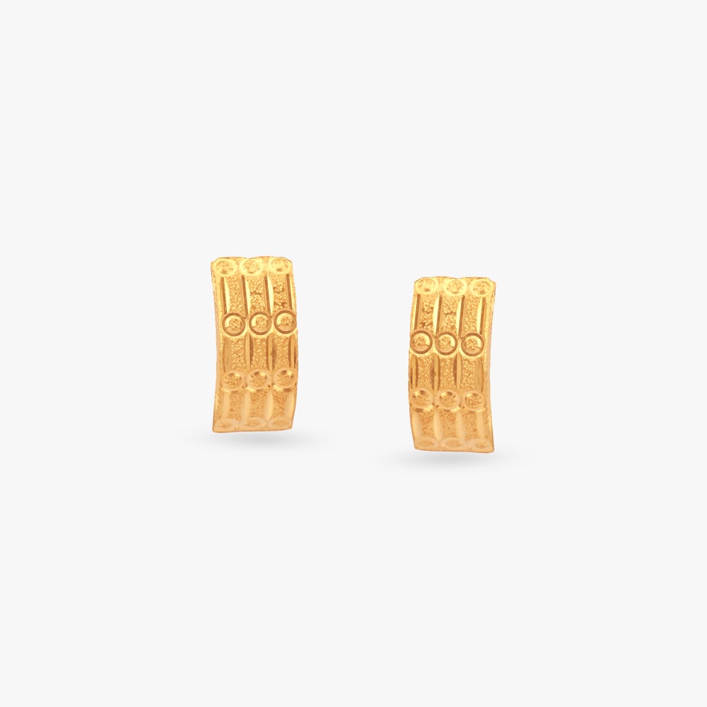 

Regal Block Gold Stud Earrings