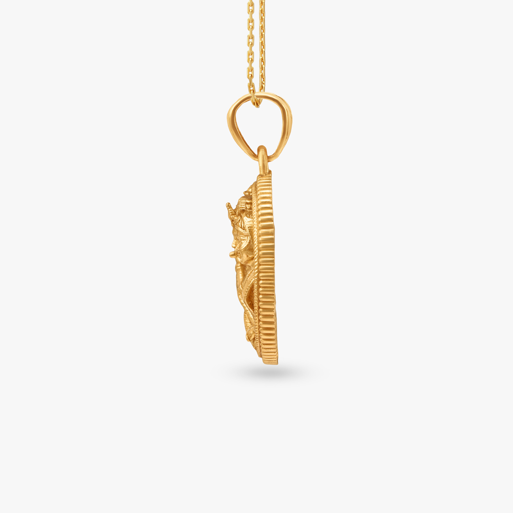 Sacred Radha Krishna Gold Pendant,,hi-res image number null