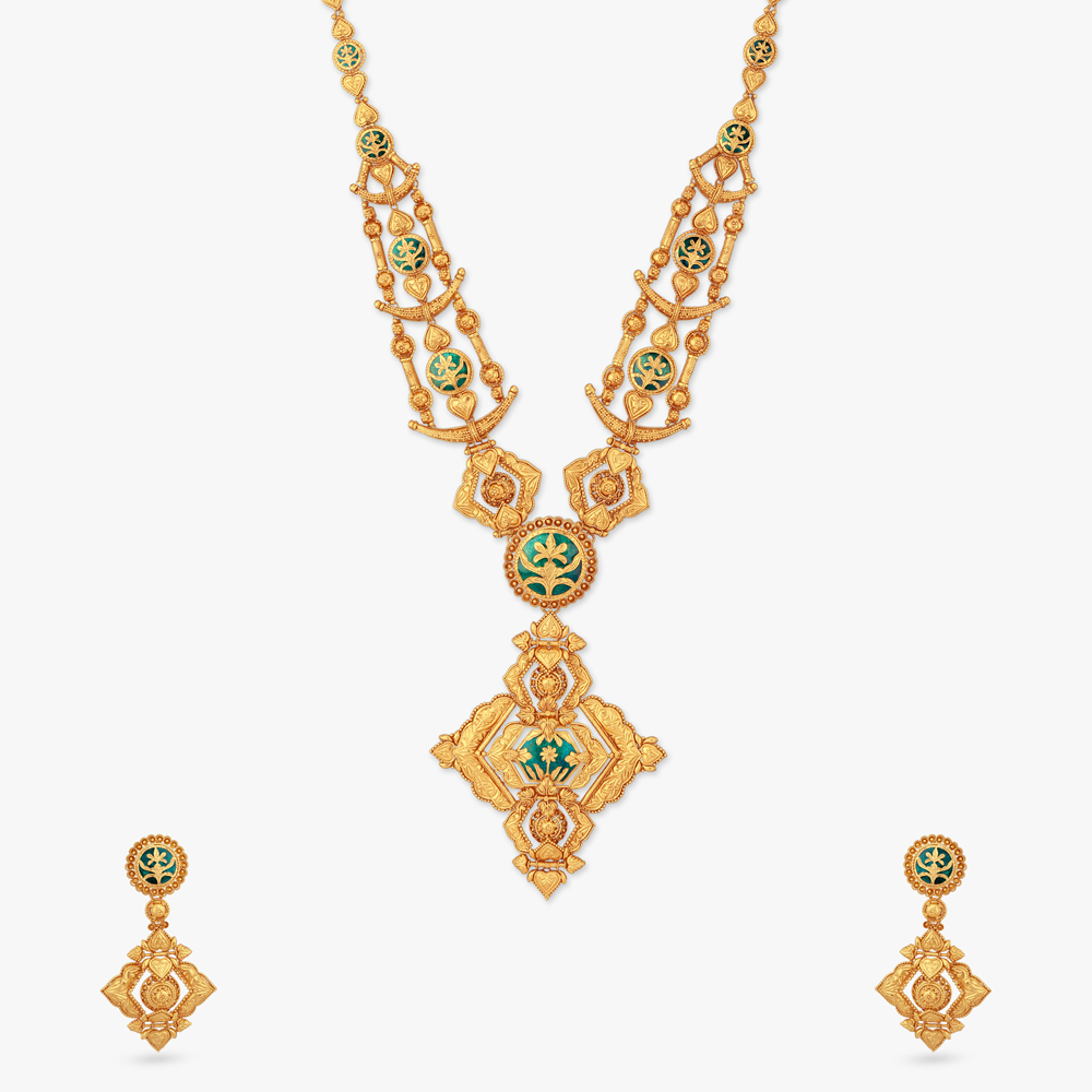 Opulent Mandalas Gold Necklace Set,,hi-res image number null