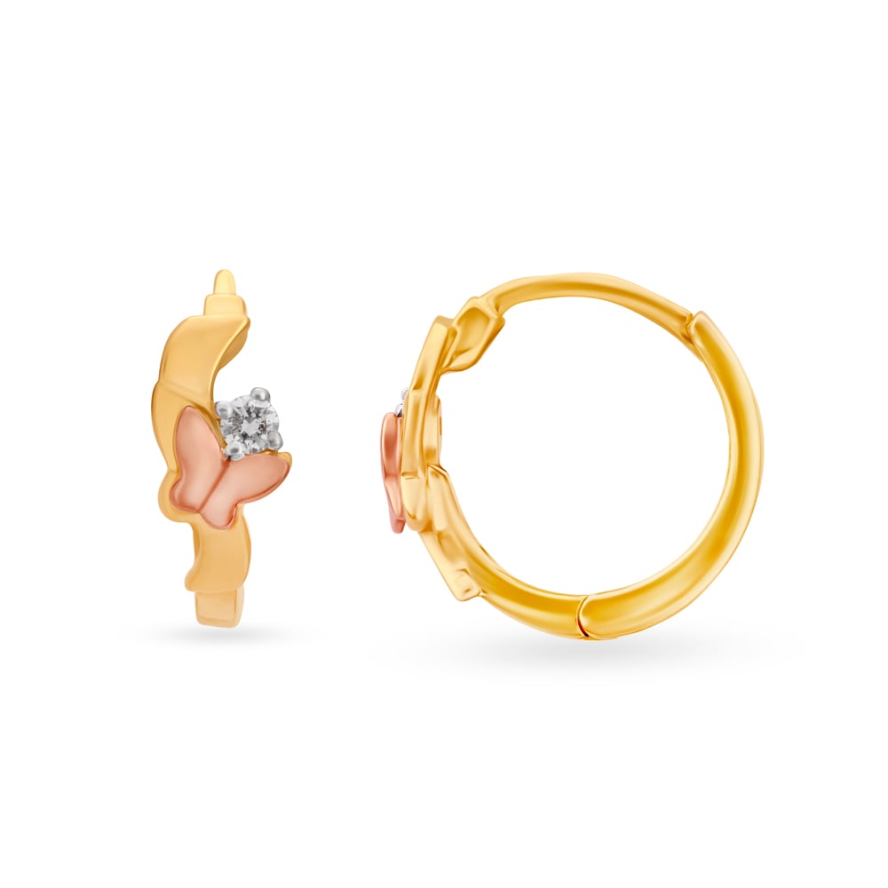 Whisper Wing Diamond Hoop Earrings,,hi-res image number null