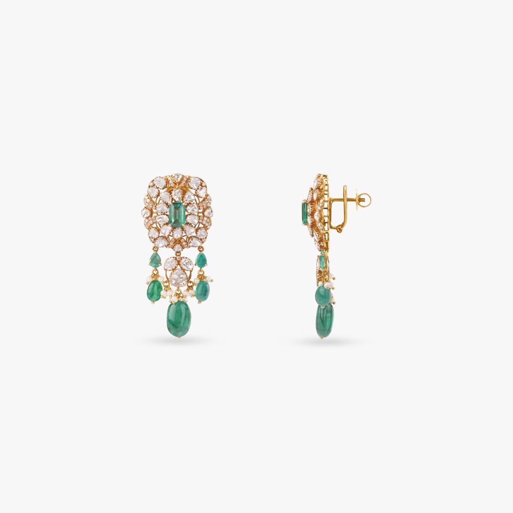 Emerald Polki Cascade Choker Set,,hi-res image number null