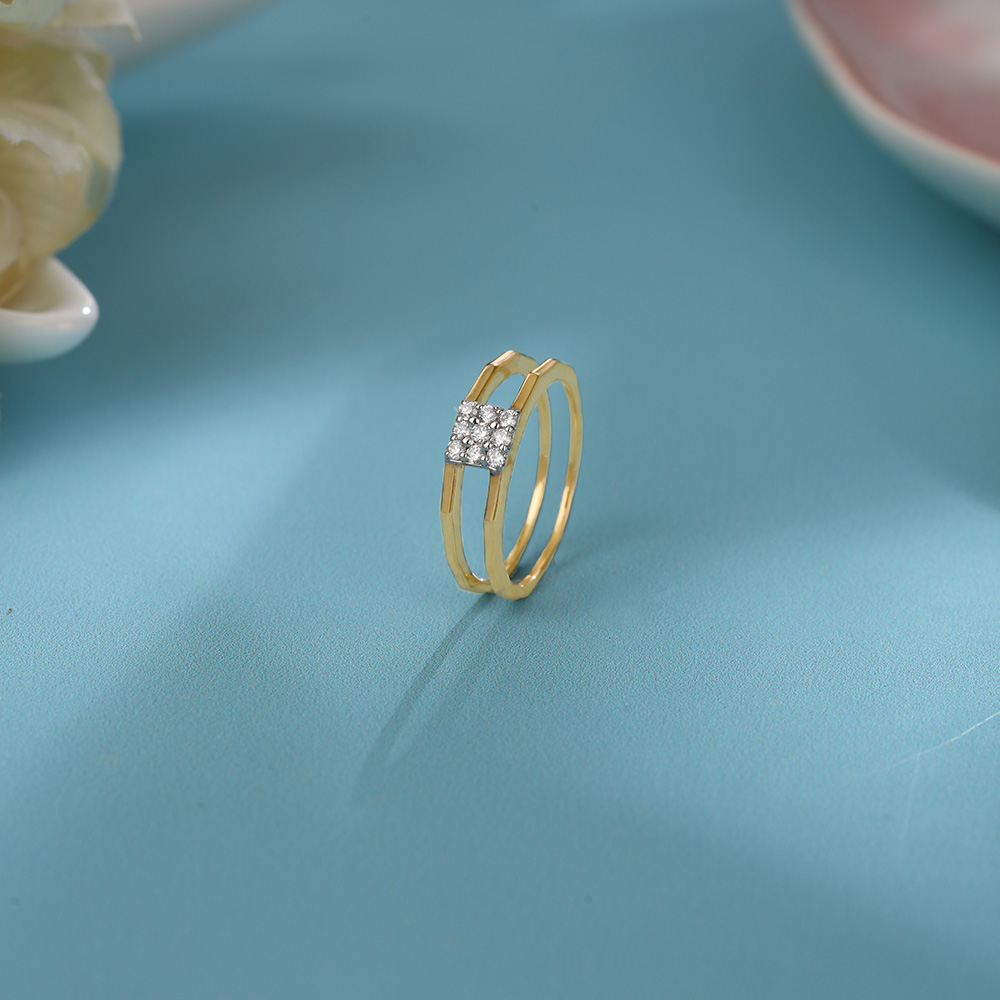 Lustrous Divide 14KT Gold & Diamond Ring,,hi-res image number null