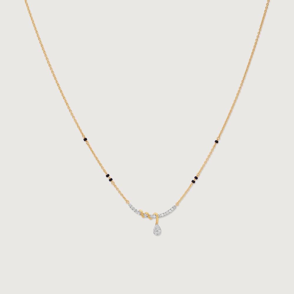 Fluid Twisted Diamond Mangalsutra,,hi-res image number null