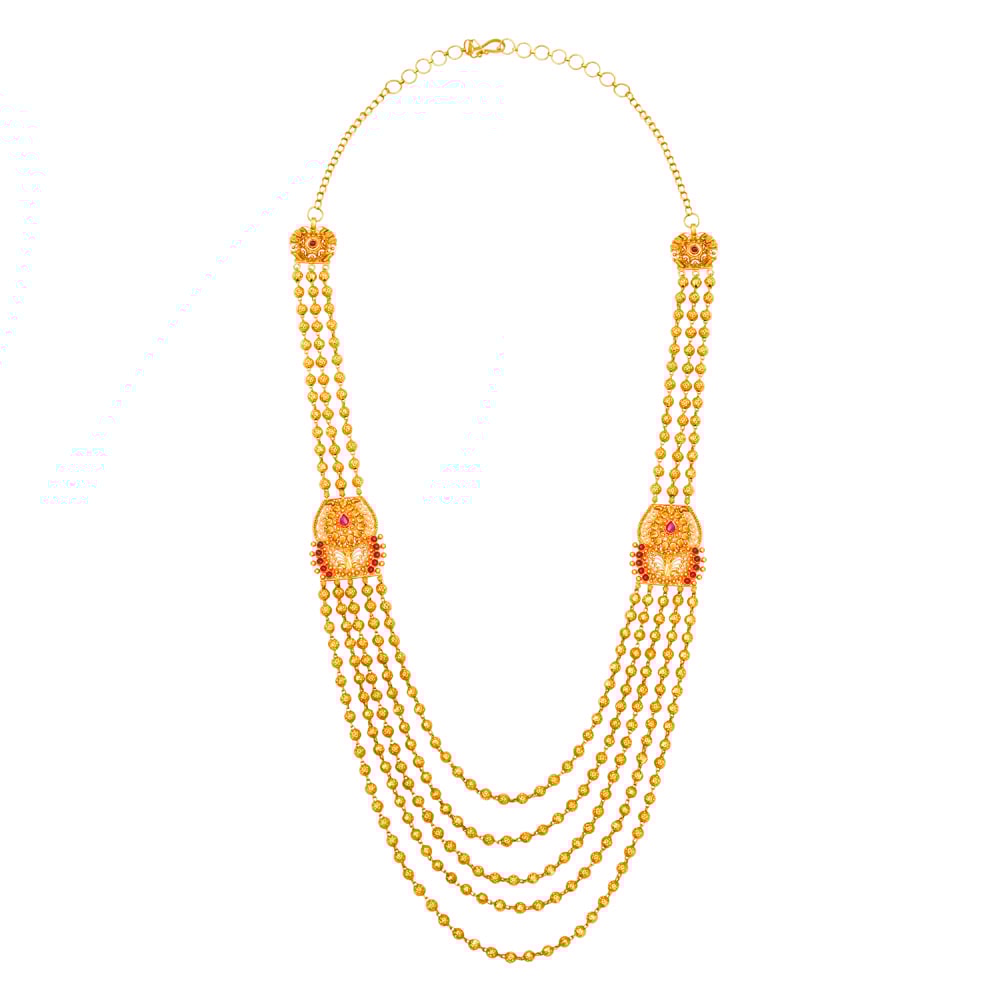 

Opulent Gold Haram With Coloured Stones