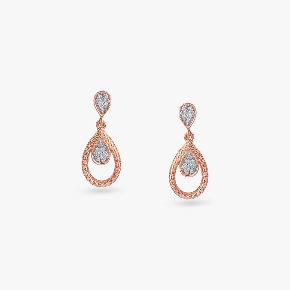 Twisted Teardrop Diamond Drop Earrings,,hi-res image number null