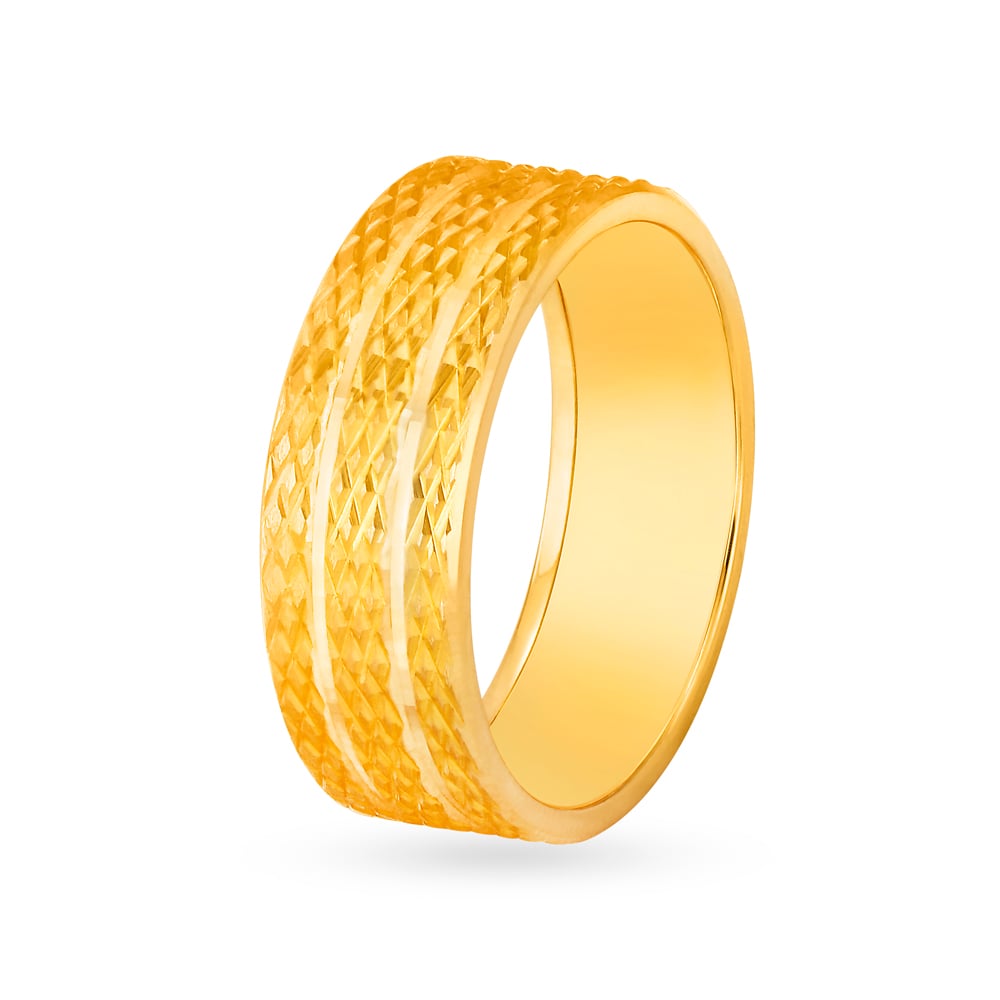 Textured Gold Ring for Men