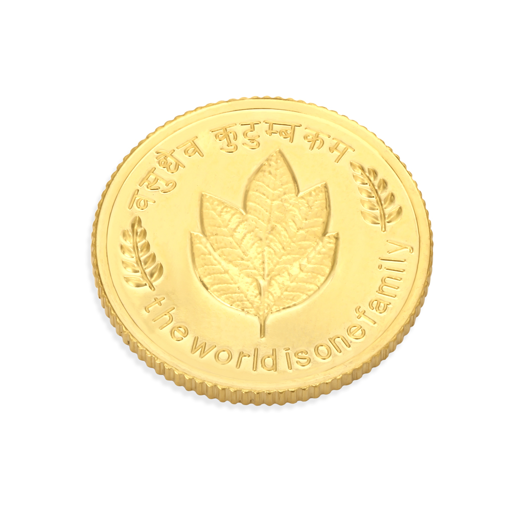 1 GM 24 Karat Traditional Mango Leaf Gold Coin,,hi-res image number null