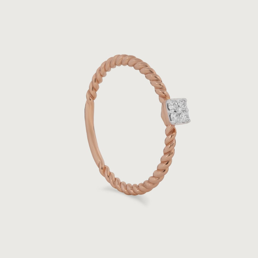 Twisted Grace Gold & Diamond Finger Ring,,hi-res image number null