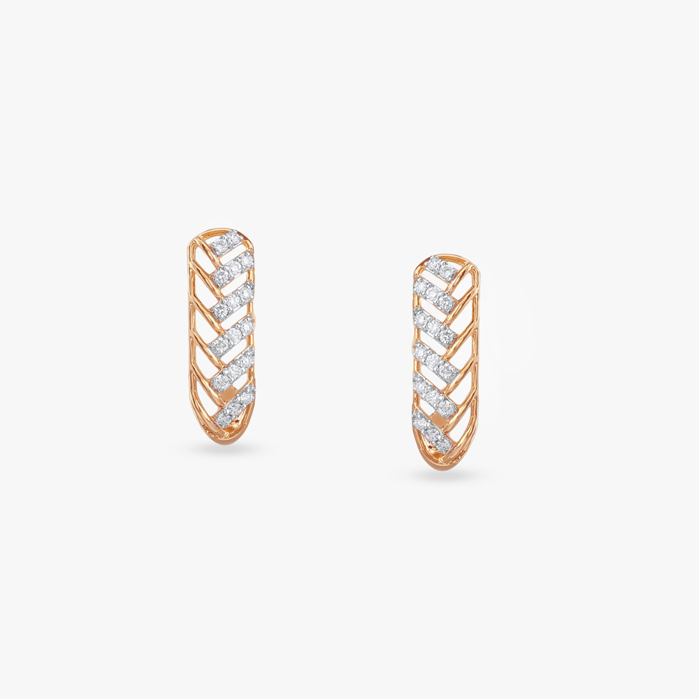 Luxe Lattice Diamond Hoop Earrings,,hi-res image number null