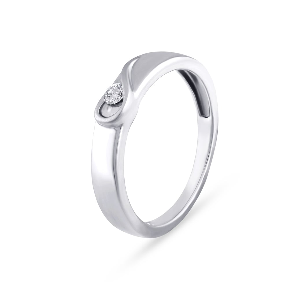 Glimmering 950 Pure Platinum And Diamond Ridged Ring | Tanishq-happymobile.vn