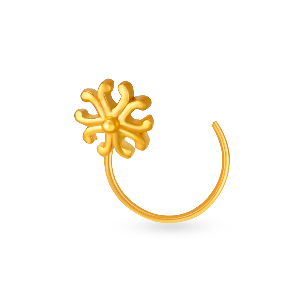 Dainty Floral Gold Nose Pin