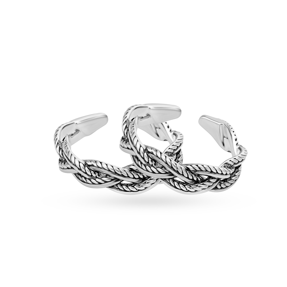 Entwined Silver Toe Ring