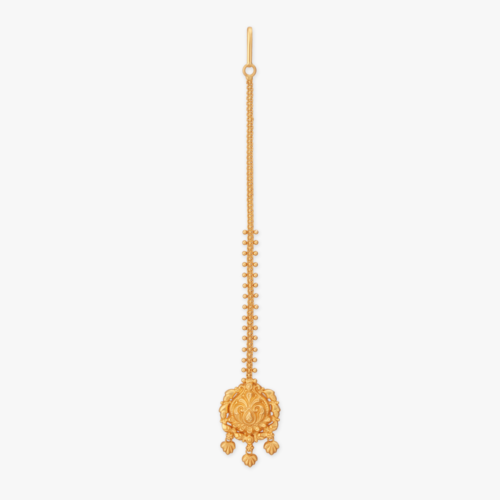 Ornate Bloom Gold Maang Tikka,,hi-res image number null